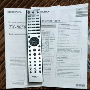 REMOTE RC-816S with Manuals and Cord for Onkyo TK-8050 Stereo Network Receiver